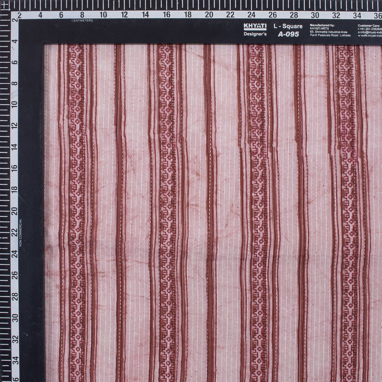 Hand Block Striped Printed Vintage Kantha Fabric
