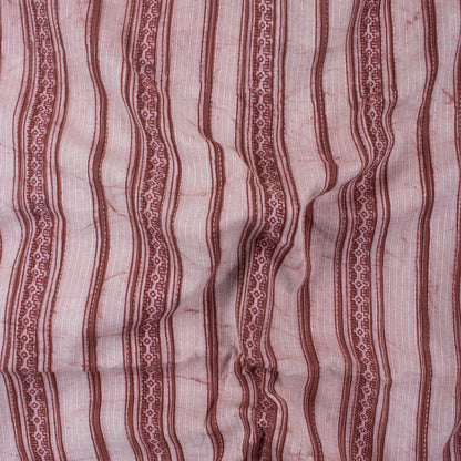 Hand Block Striped Printed Vintage Kantha Fabric