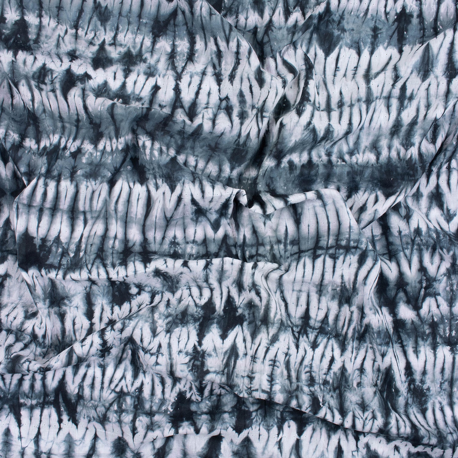 Hand Dyed Black Tie Dye Cotton Fabric
