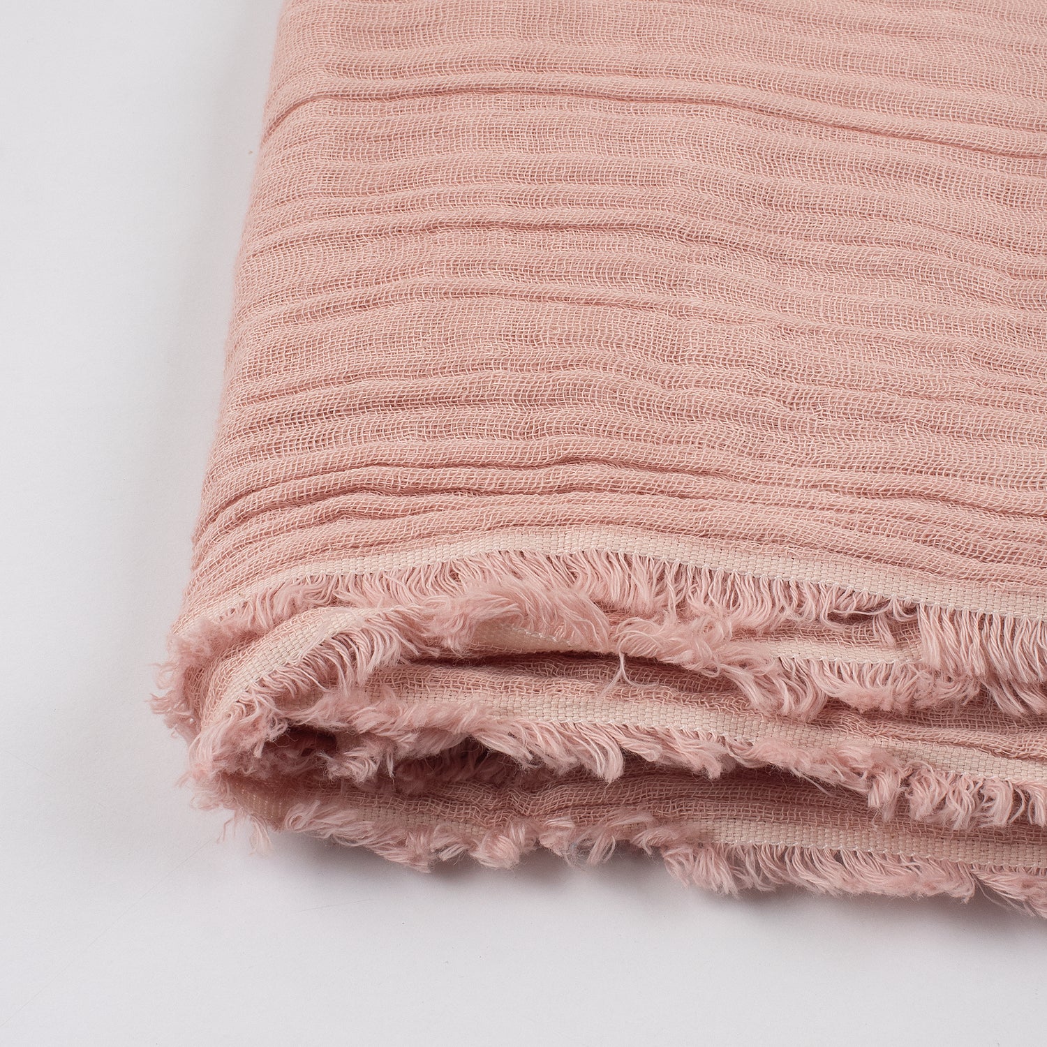 Hand Dyed Light Pink Double Cotton Gauze Fabric