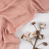 Hand Dyed Light Pink Double Cotton Gauze Fabric