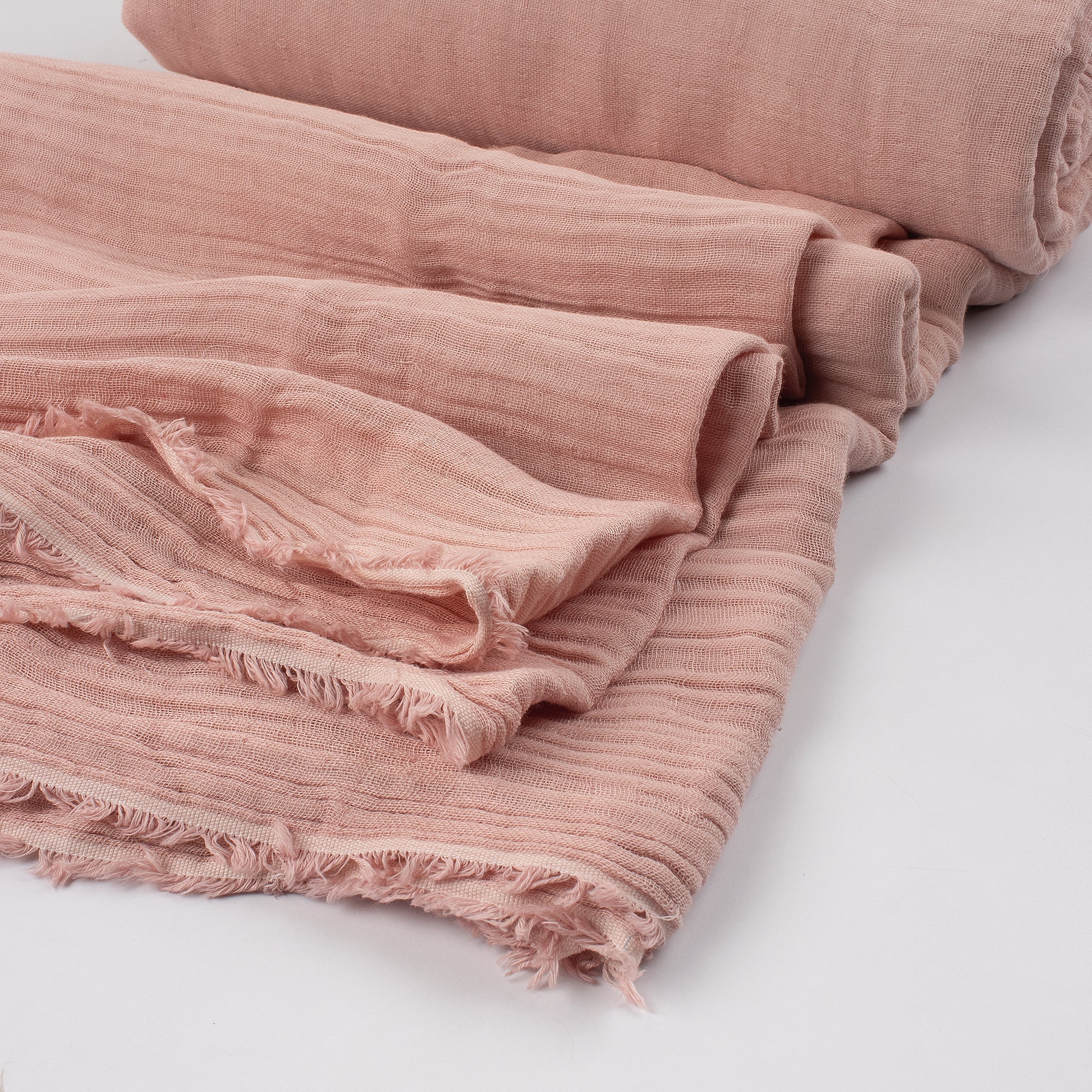 Hand Dyed Light Pink Double Cotton Gauze Fabric