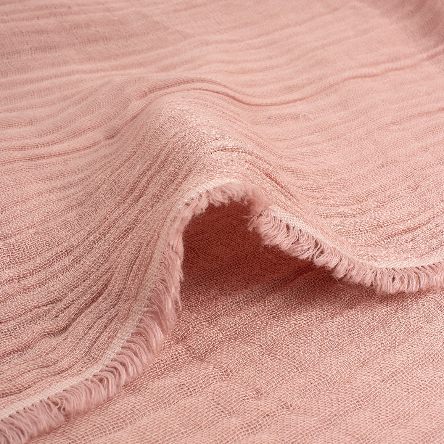 Hand Dyed Light Pink Double Cotton Gauze Fabric