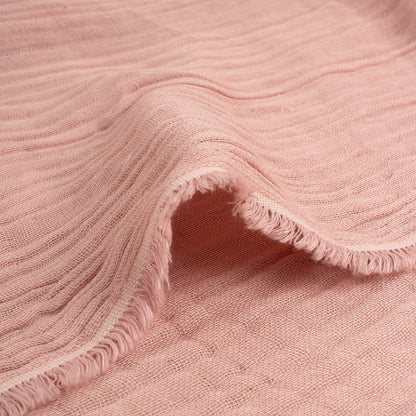 Hand Dyed Light Pink Double Cotton Gauze Fabric