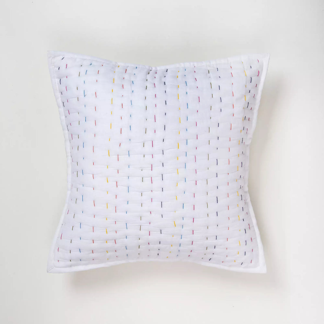 Hand Dyed Multicolor Kantha Cushion Cover