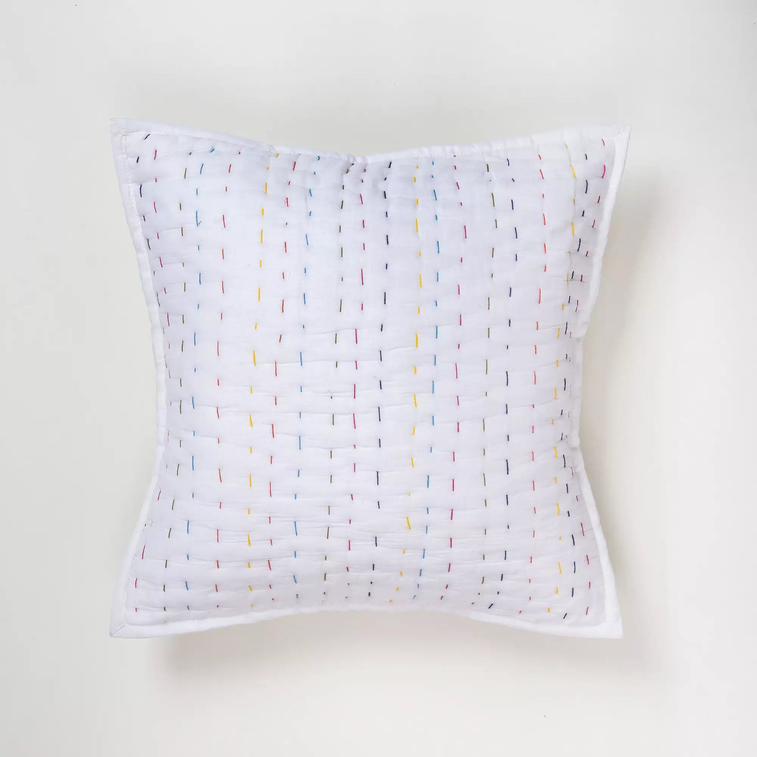 Hand Dyed Multicolor Kantha Cushion Cover