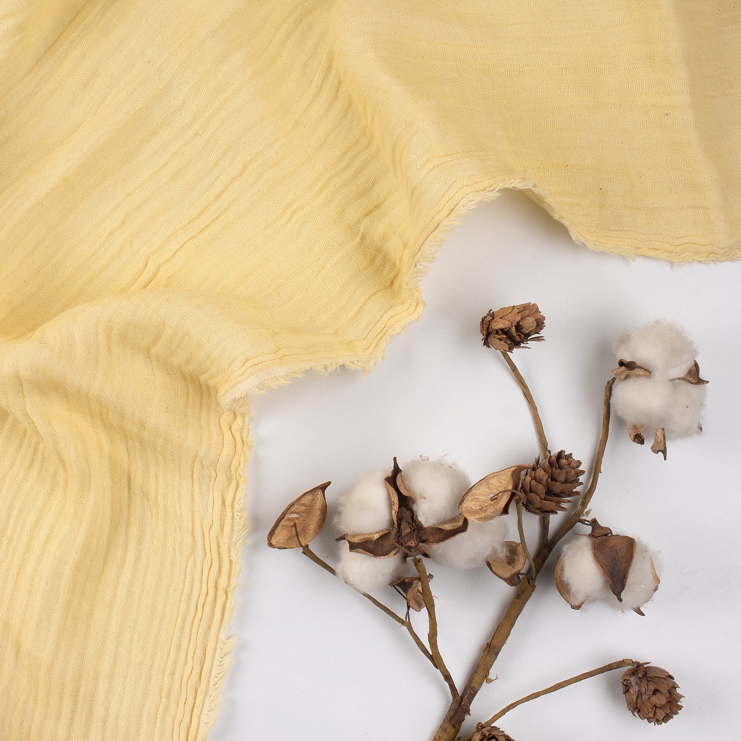 Hand Dyed Organic Cotton Gauze Fabric By The Yard