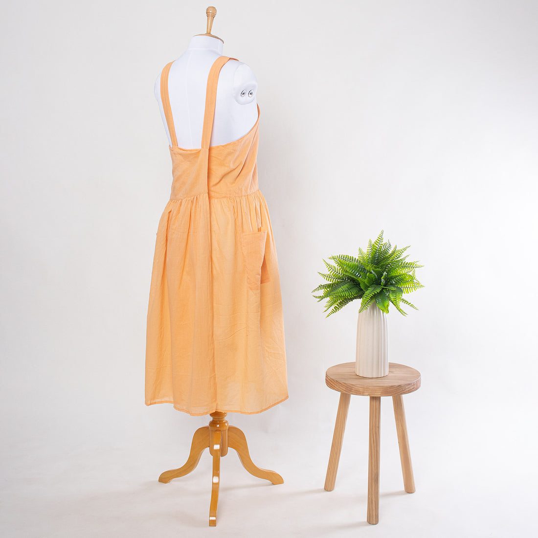 Hand Dyed Soft Cotton Womens Apron With Pockets
