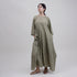 Hand Dyed Solid Green Kaftan For Women