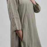 Hand Dyed Solid Green Kaftan For Women