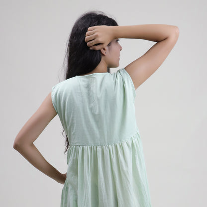 Hand Dyed Solid Sky Blue Cotton Women&