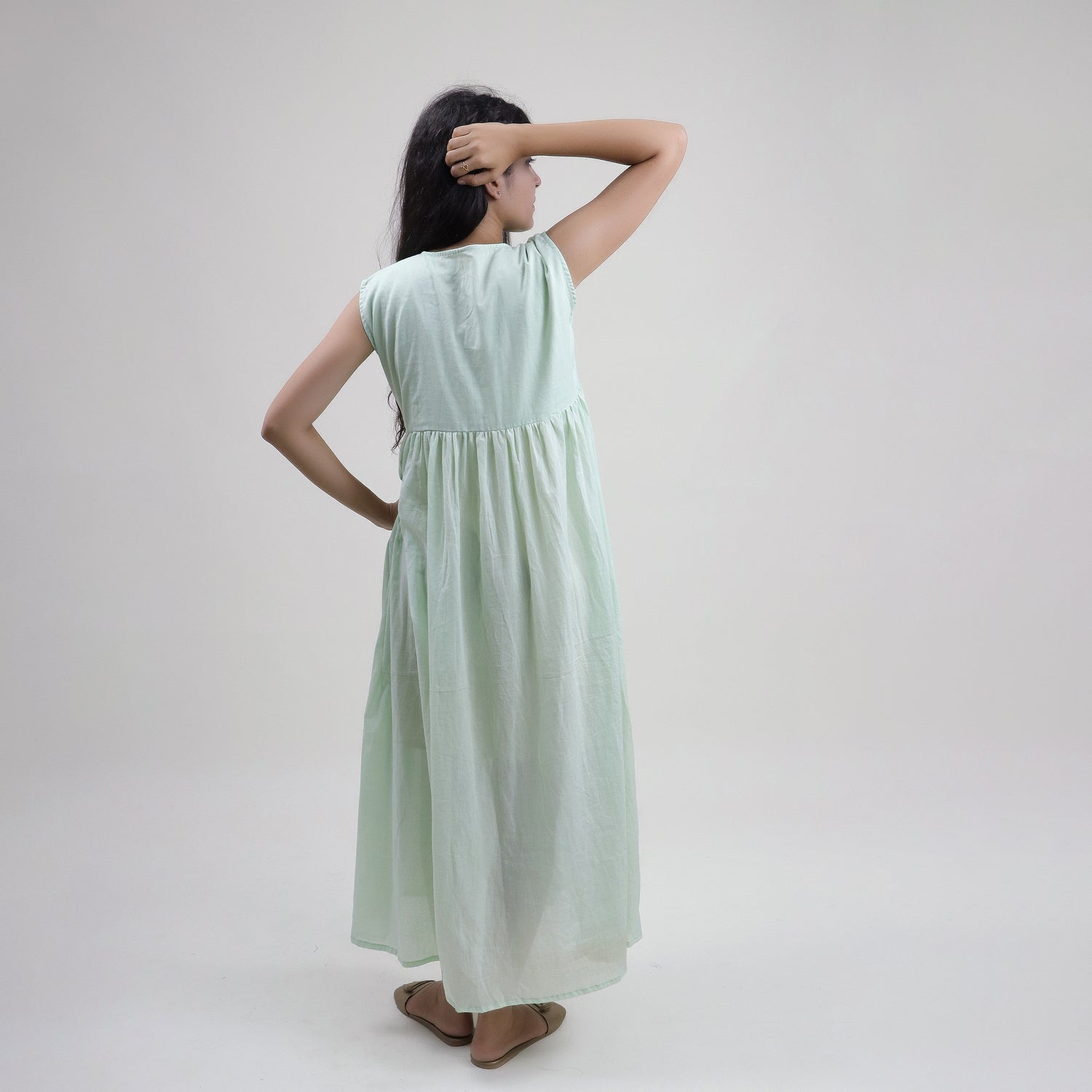 Hand Dyed Solid Sky Blue Cotton Women&