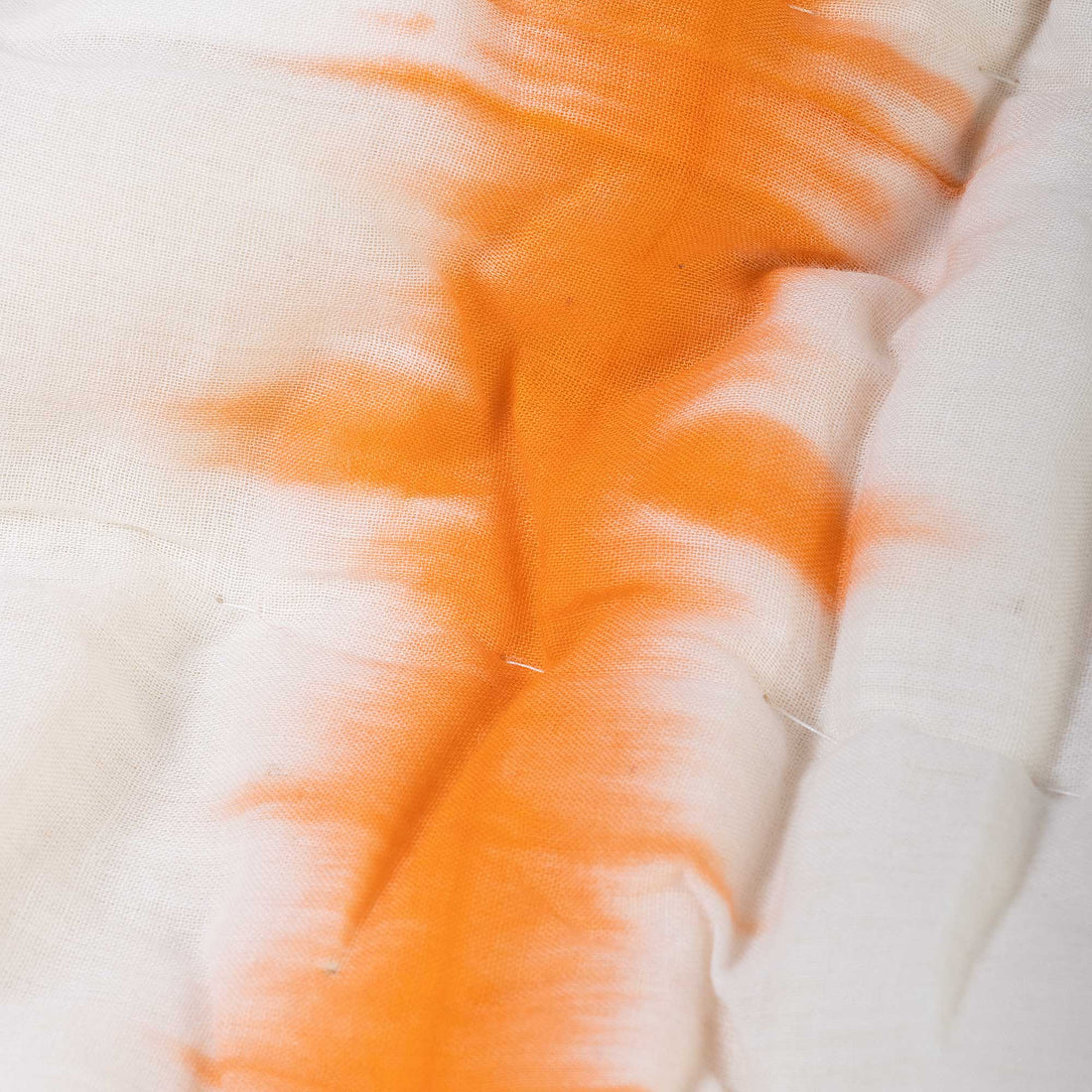 Hand Dyed Tie Dye Orange Striped Jaipuri Cotton Rajai
