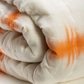 Hand Dyed Tie Dye Orange Striped Jaipuri Cotton Rajai