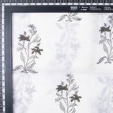Hand Printed Brown Floral Cotton Indian Fabric
