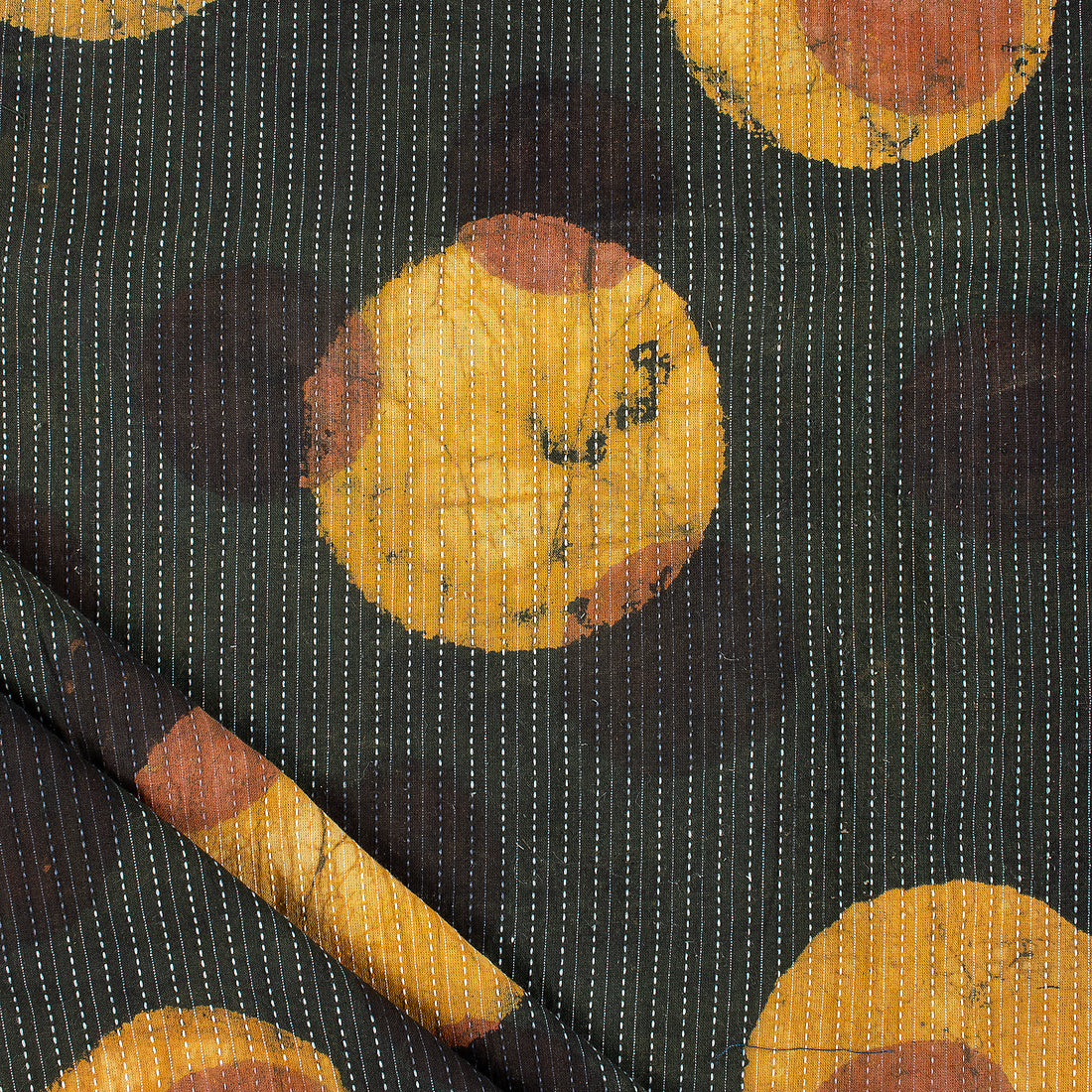 Hand Printed Dabu Organic Cotton Kantha Fabric