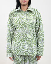 Hand Printed Green Light Cotton Cord Set for ladies