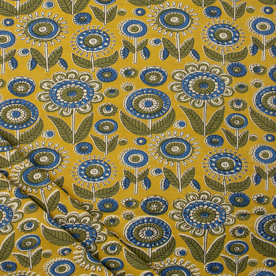 Handmade Bagru Printed Cotton Fabric by Yard