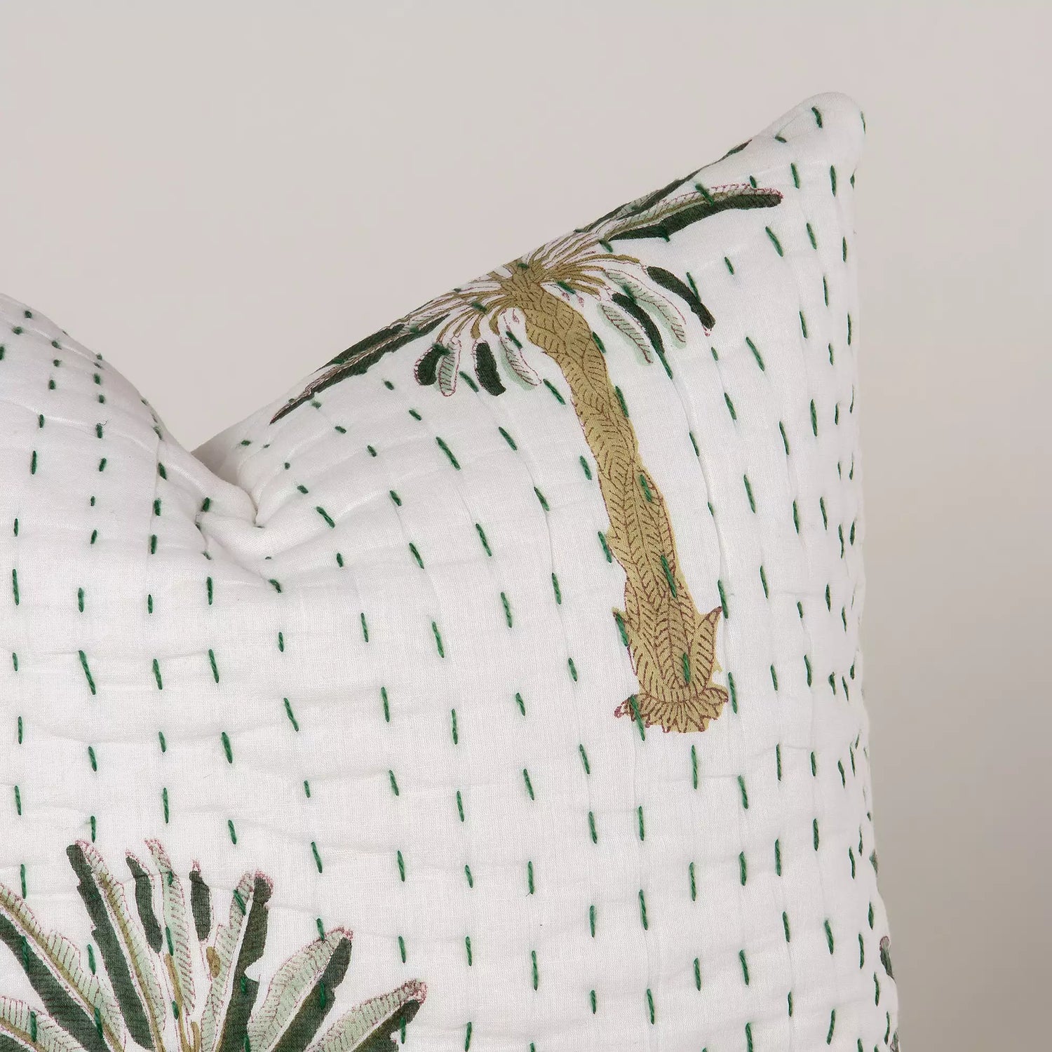 Handmade Block Printed Kantha Cushion Covers For Couch