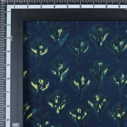 Handmade Blue Floral Cotton Dabu Fabric