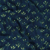 Handmade Blue Floral Cotton Dabu Fabric
