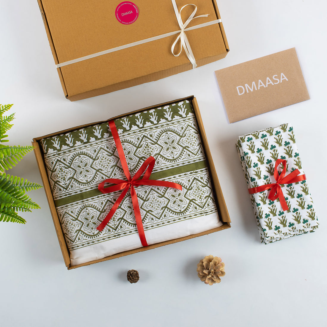Handmade Cotton Table Cover and Napkins Gift Set