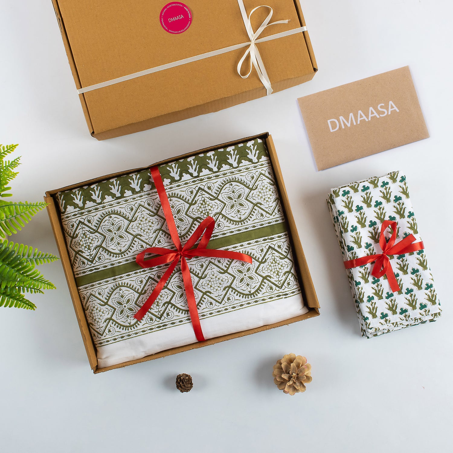 Handmade Cotton Table Cover and Napkins Gift Set