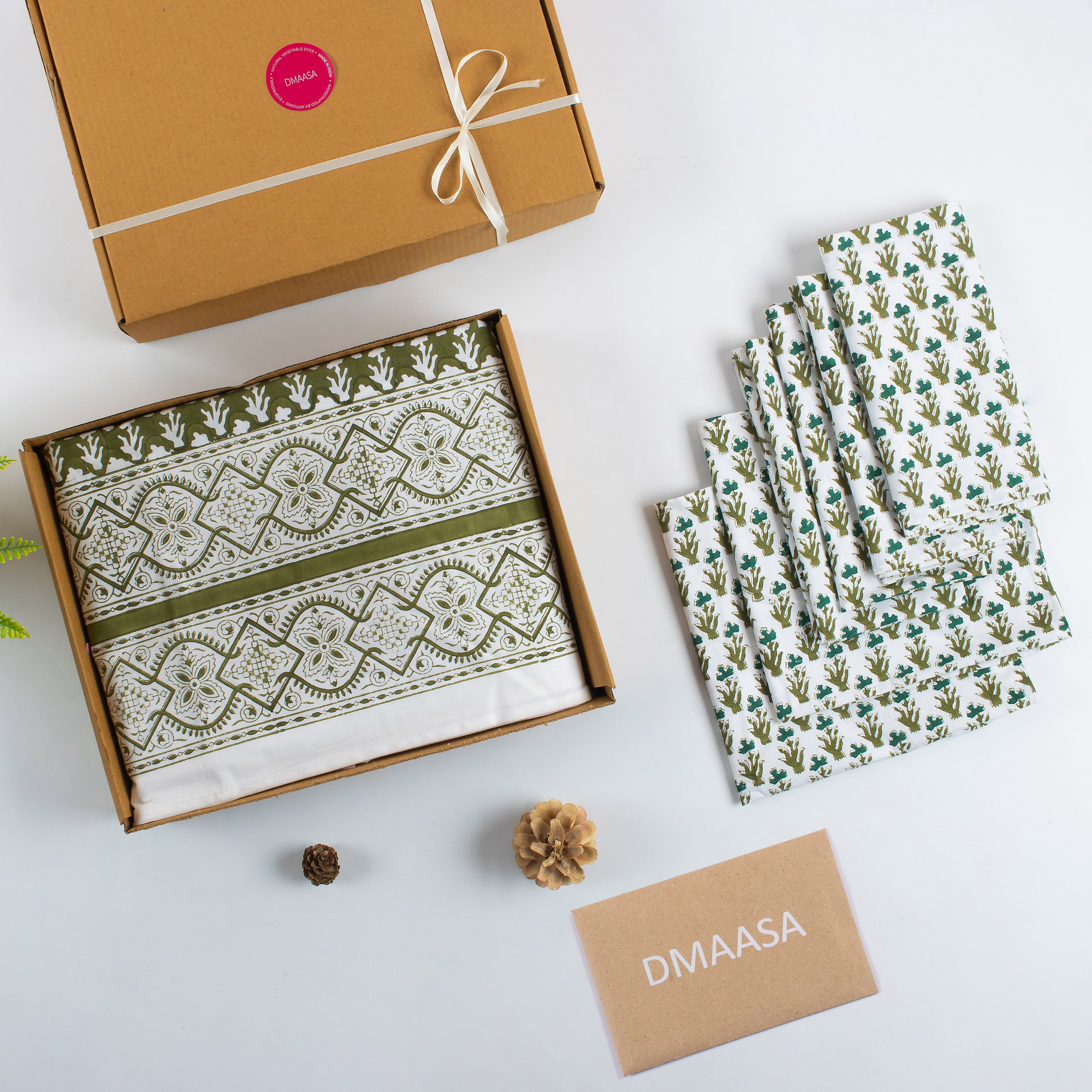 Handmade Cotton Table Cover and Napkins Gift Set