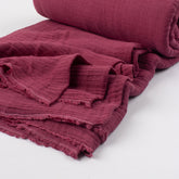 Handmade Dark Maroon Organic Cotton Gauze Fabric