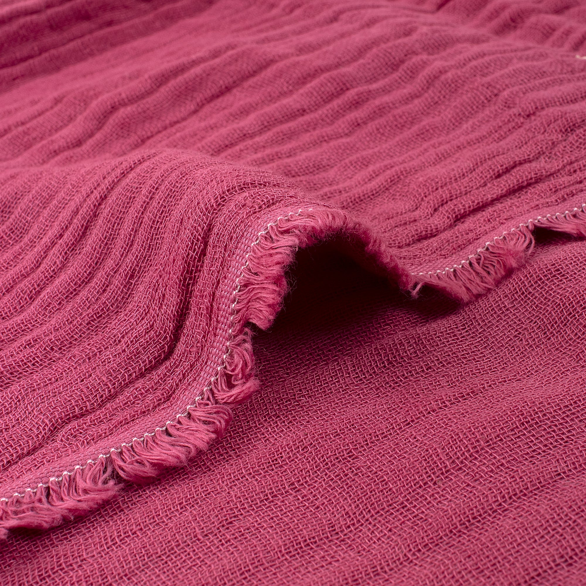 Handmade Dark Maroon Organic Cotton Gauze Fabric