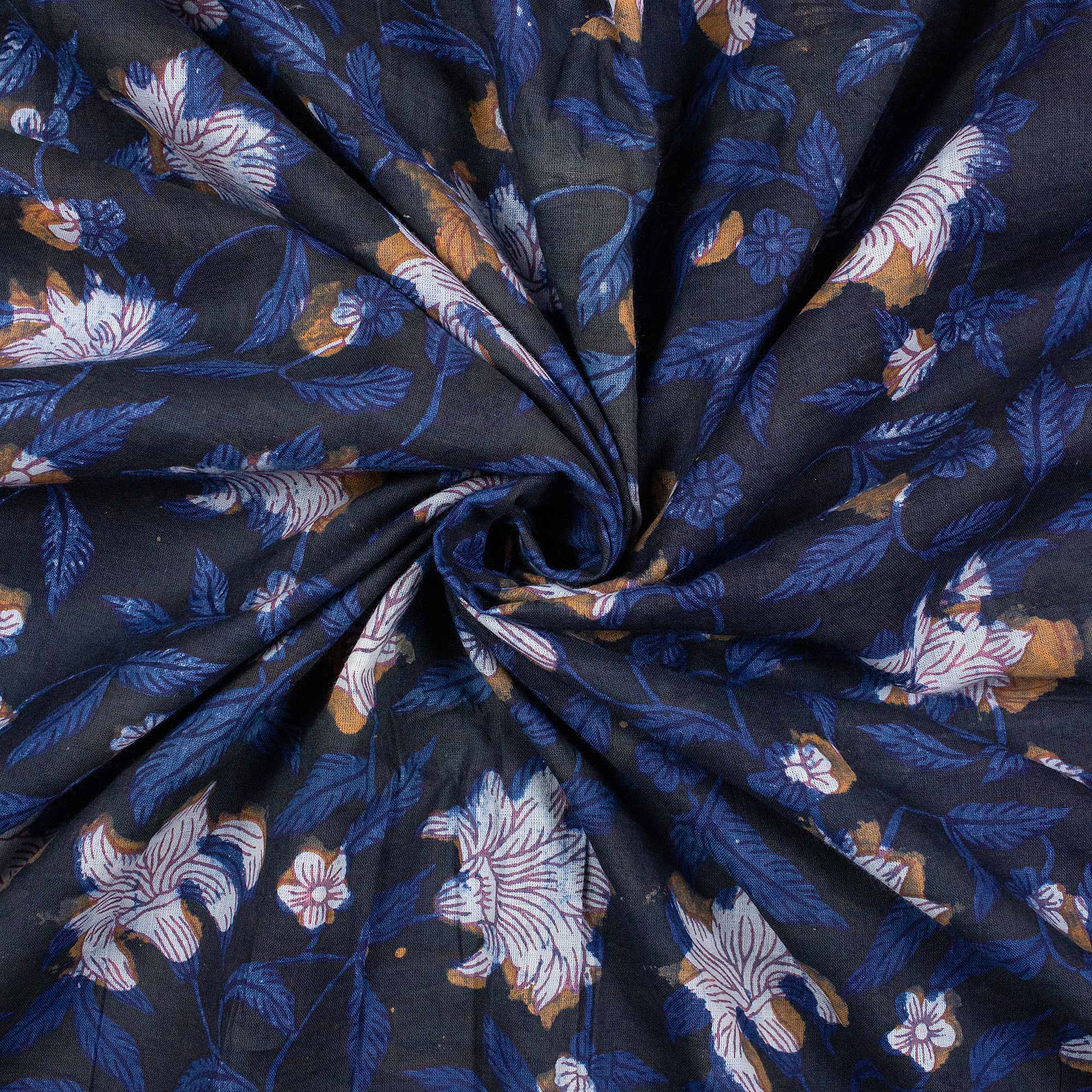 Handmade Floral Printed Dabu Fabric