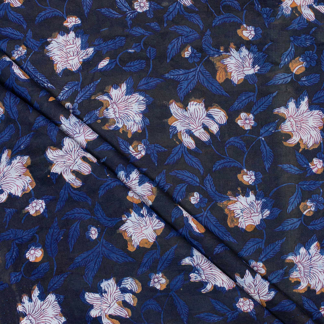 Handmade Floral Printed Dabu Fabric