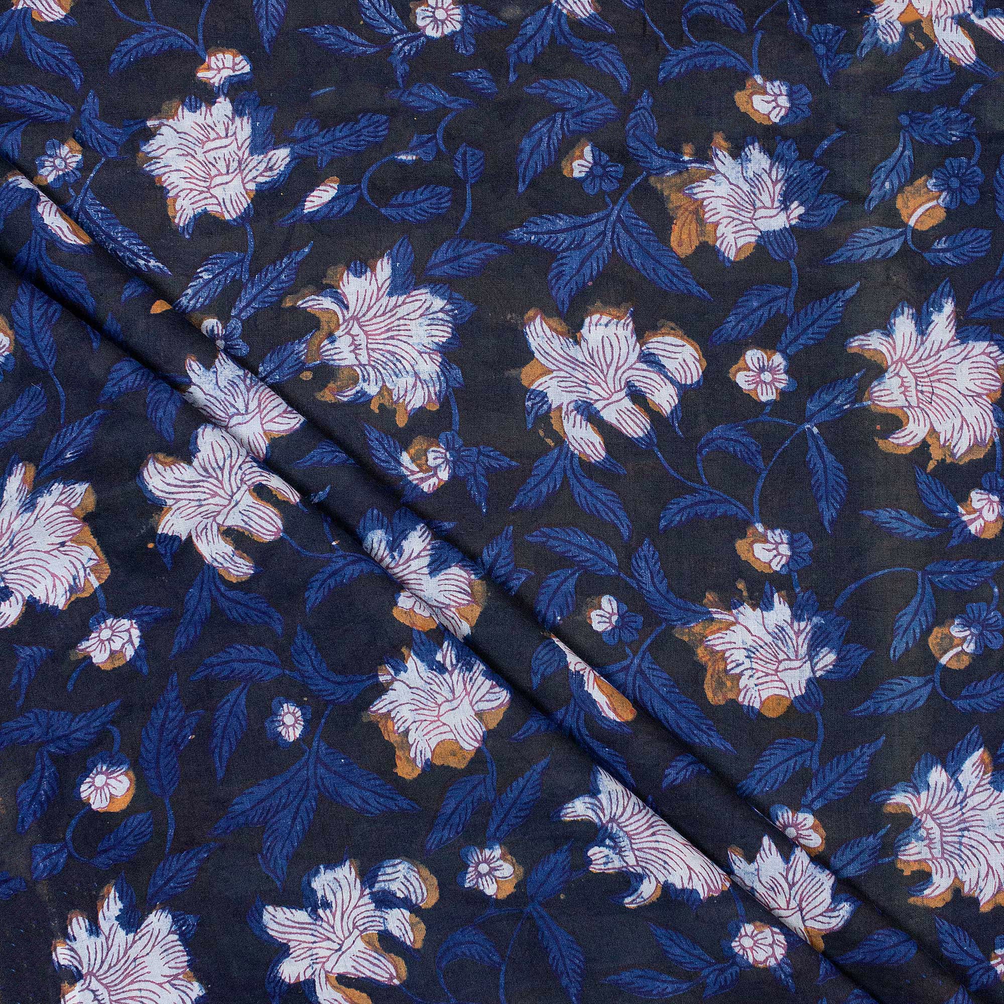 Handmade Floral Printed Dabu Fabric