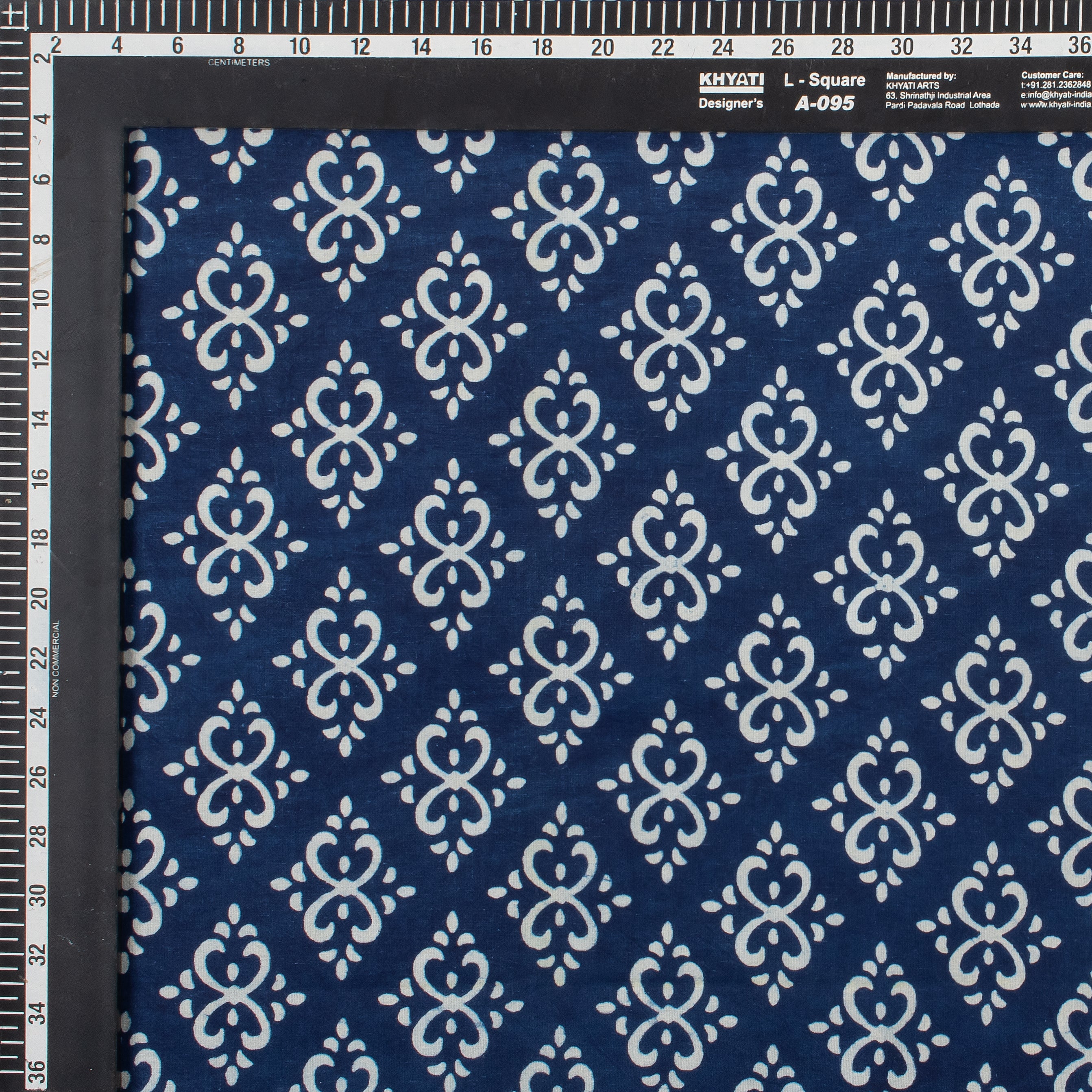 Handmade Indigo Blue Floral Print Cotton Fabric Material