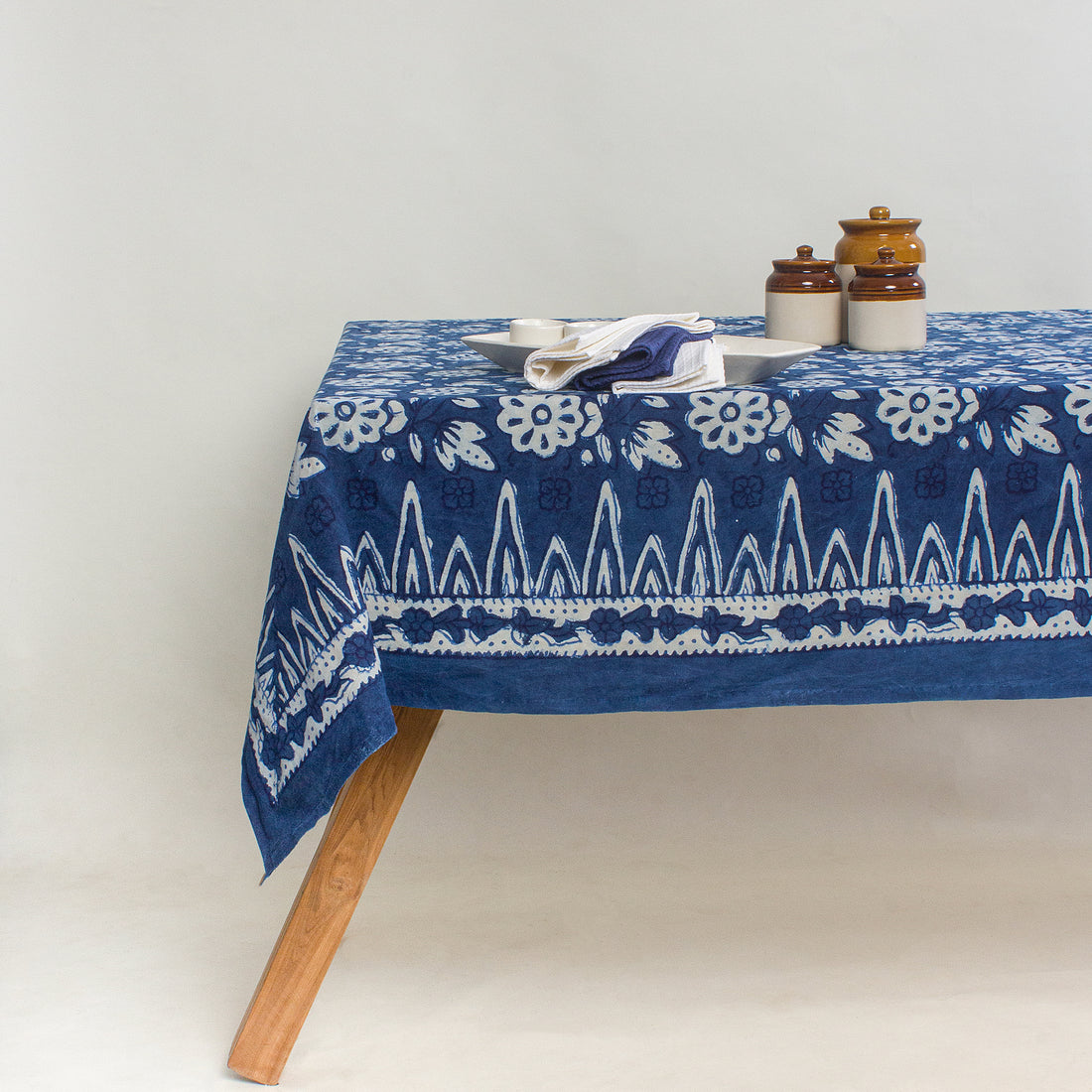 Handmade Indigo Cotton Dining Table Cover Cloth