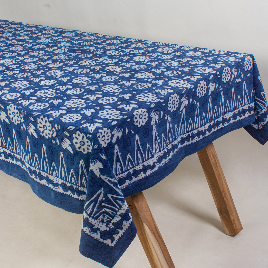Handmade Indigo Cotton Dining Table Cover Cloth