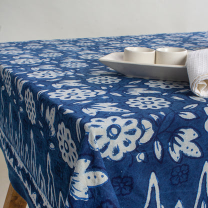Handmade Indigo Cotton Dining Table Cover Cloth