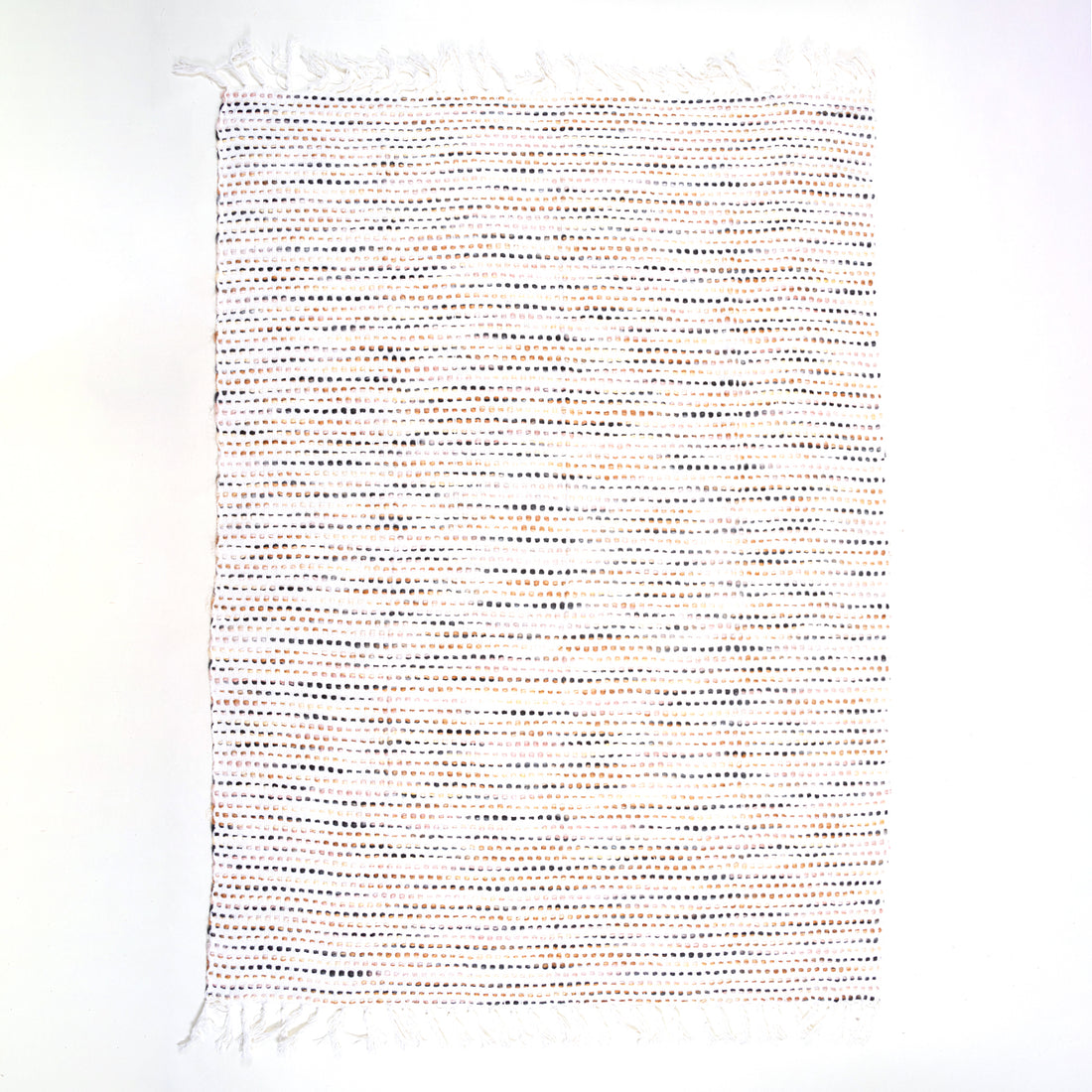 Handmade Multi Stripe Pure Cotton Woven Blanket Throw
