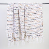 Handmade Multi Stripe Pure Cotton Woven Blanket Throw