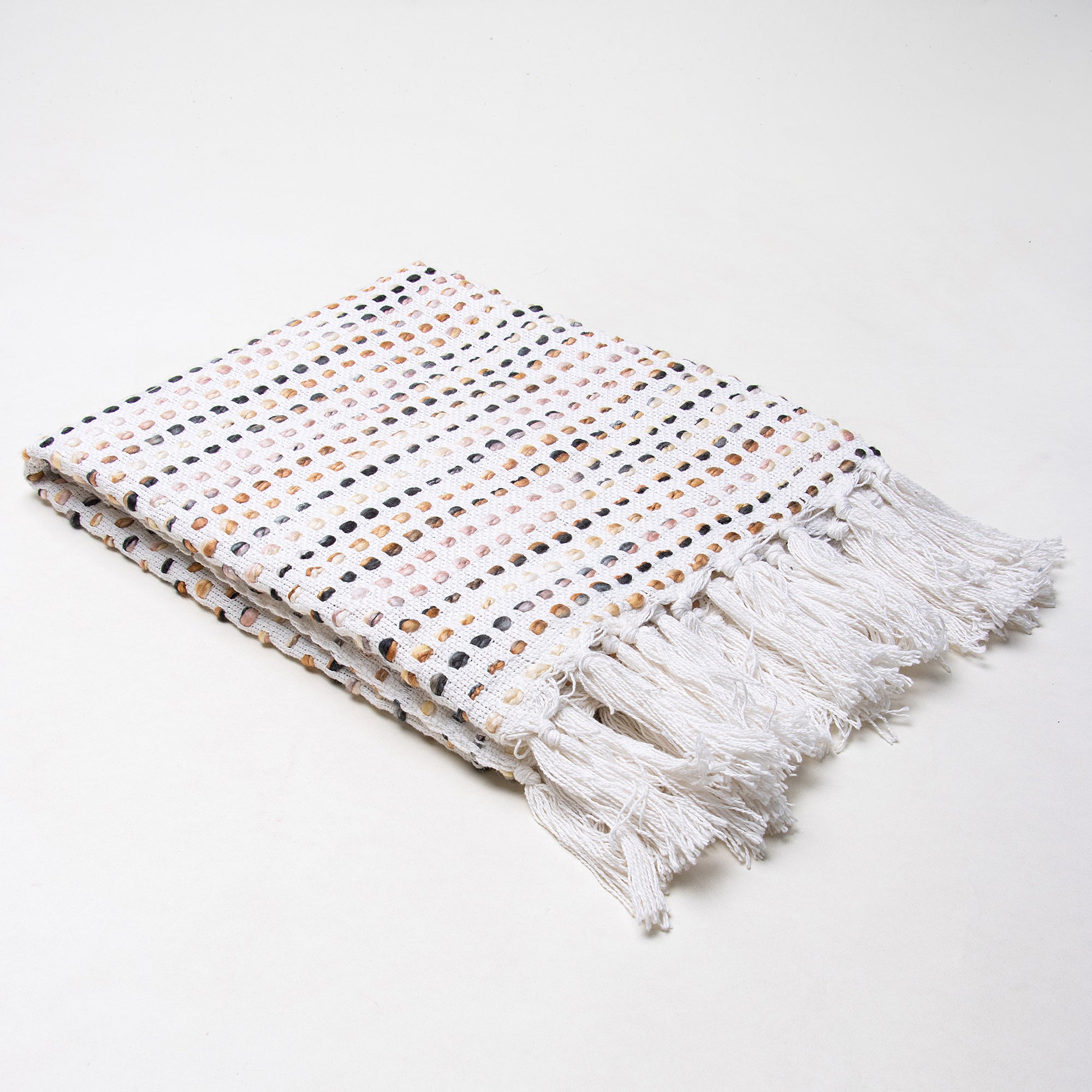 Handmade Multi Stripe Pure Cotton Woven Blanket Throw