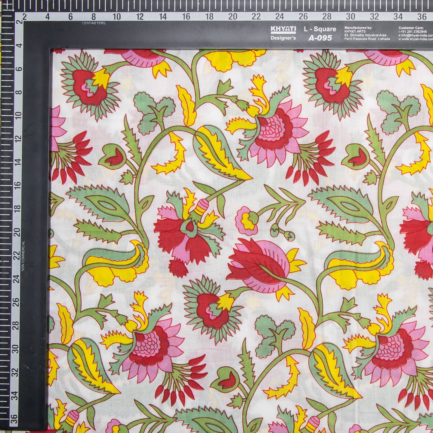 Handmade Multicolor Block Print Florl Fabric