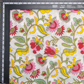Handmade Multicolor Block Print Florl Fabric