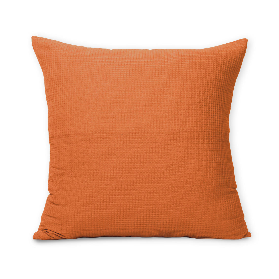 Handmade Orange Cotton Waffle Couch Cushion Cover