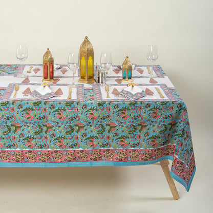 Handmade Pink Floral Indian Cotton Table Covers