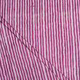 Handmade Pink Stripes Cotton Dabu Fabric