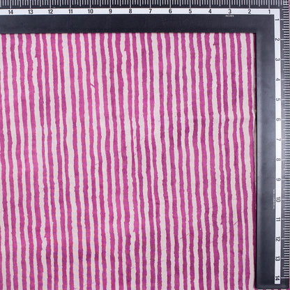 Handmade Pink Stripes Cotton Dabu Fabric
