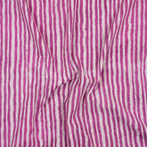 Handmade Pink Stripes Cotton Dabu Fabric