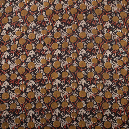 Handmade Red Floral Bagru Print Cotton Running Fabric