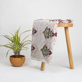 Handmade Red Floral Boota Block Printed Fabric