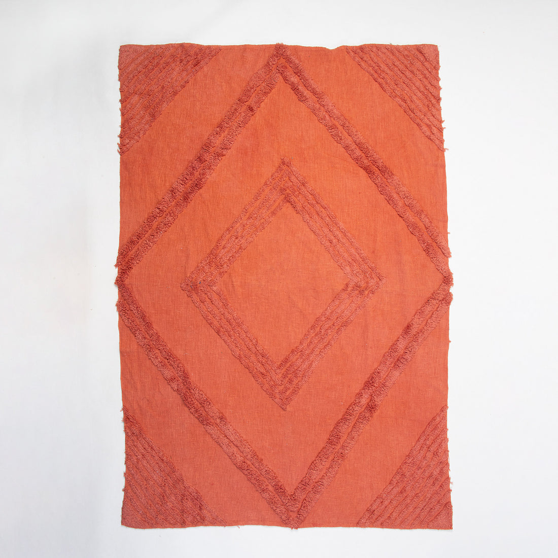 Handmade Solid Orange Cotton Couch Throw Blanket